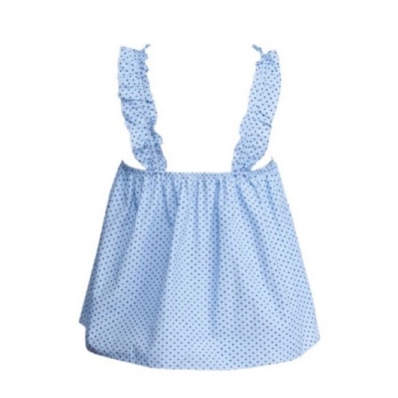 NWOT Waverly Grey Ruffle Dotted Tank Top Blouse - Picture 3 of 7